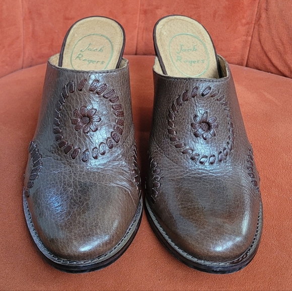 Jack Rogers Marley Leather Mule Slide Chestnut Brown Size 7.5 - Picture 4 of 10